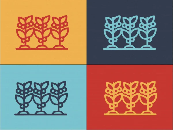 Шаблон Логотипу Кавових Рослин Проста Плоска Ікона Кави Рослина Дерево — стоковий вектор
