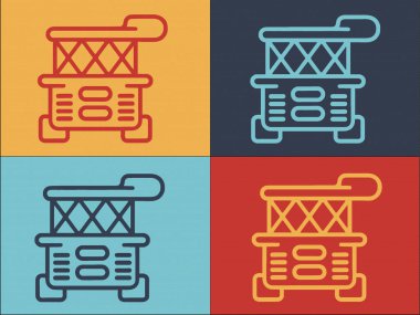 Derin Fryer Logo Şablonu Pişirme, Basit Düz Yemek Simgesi, Fryer