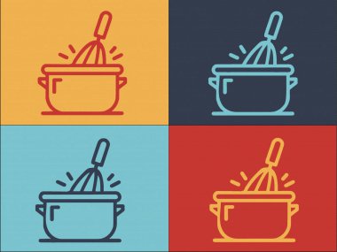 Mutfağın Basit Düz Simgesi, Yemek Pişirme Logosu Şablonu