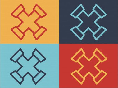 Bakır Boru Logosu Şablonu, Metal Düz Simge, Bakır, Boru