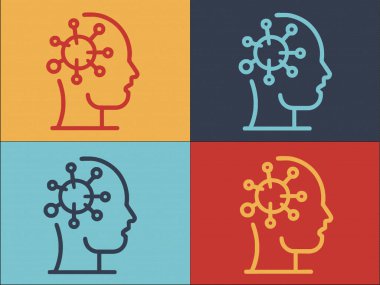 Coronavirus Enfekte Adam Logo Şablonu, Virüsün Basit Düz Simgesi, Coronavirüs, Enfeksiyon