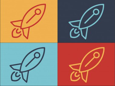 Kozmos Mekiği Logo Şablonu, Mekiğin Basit Düz Simgesi, Uzay, Kozmos