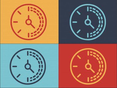 Geri sayım Durma İzleme Logo Şablonu, Basit Geri sayım Düz Simgesi, Zaman, Stopwatch