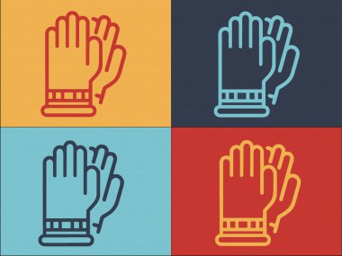 Covid19 Test Eldivenleri Logo Şablonu, Covid19 'un Basit Düz Simgesi, Coronavirüs, Virüs