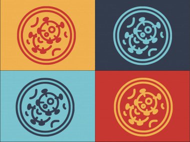 Covid19 Test Laboratuvarı Logo Şablonu, Virüsün Basit Düz Simgesi, Covid19, Coronavirus