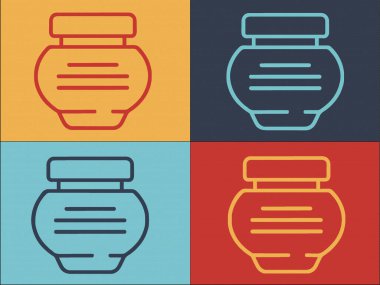 Krem Jar Logo Şablonu, Kavanozun Basit Düz Simgesi, Krema, Güzellik