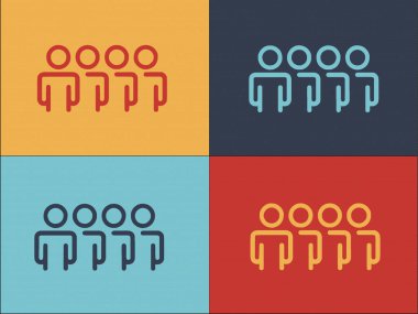 Mürettebat Kaynakları Logo Şablonu, Mürettebatın Basit Düz Simgesi, Kavram, Takım Çalışması