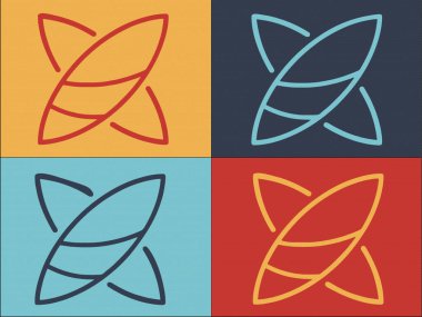 Çapraz Sörf Tahtası Şablonu, Basit Düz Tahta Simgesi, Sörf Tahtası