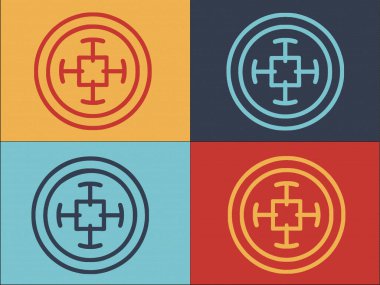 Crosshair Odak Logo Şablonu, Odaklanmanın Basit Düz Simgesi, Vektör, Crosshair