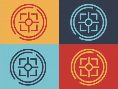 Crosshair Reticle Logo Şablonu, Reticle 'ın Basit Düz Simgesi, Crosshair, Hedef