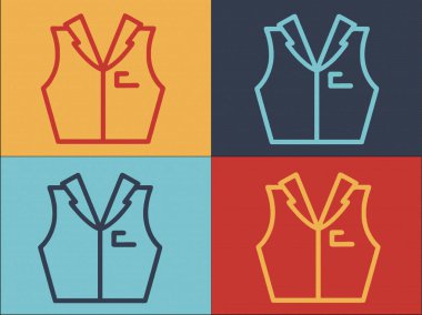 Krupiye Yeleği Logo Şablonu, Oyunun Basit Düz Simgesi, Kumarhane, Risk