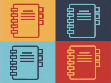 Müşteri Veri Defteri Logo Şablonu, Müşterinin Basit Düz Simgesi, İş, Not Defteri