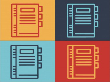 Müşteri Dizini Veri Logosu Şablonu, Basit Düz Veri Simgesi, İş, Müşteri