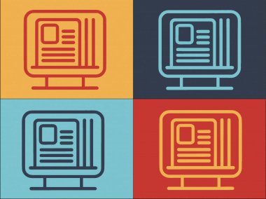 Günlük Gazete Logosu Şablonu, Gazete 'nin Basit Düz Simgesi, Günlük, Haber