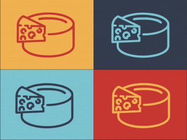 Sütlü Peynirli Logo Şablonu, Süt, Atıştırmalık, Peynir Basit Düz Simgesi