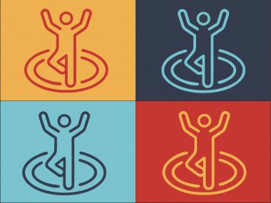 Dans Egzersiz Şablonu, Basit Düz Egzersiz Simgesi, Egzersiz, Dans,