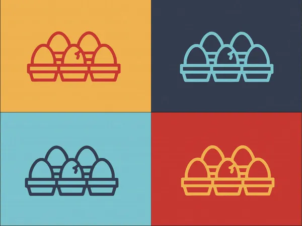 Modèle Logo Oeuf Cuisine Icône Plate Simple Nourriture Cuisine Oeuf — Image vectorielle