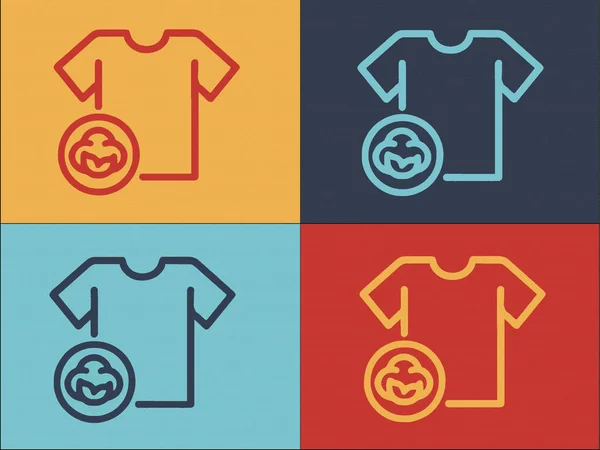 Plantilla Logotipo Camiseta Algodón Icono Plano Simple Algodón Casual Camiseta — Vector de stock