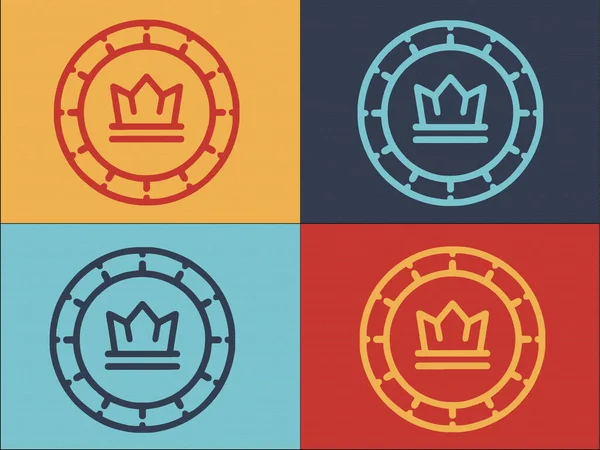 Crown Token Logo Şablonu Token Crown Money Nin Basit Düz — Stok Vektör