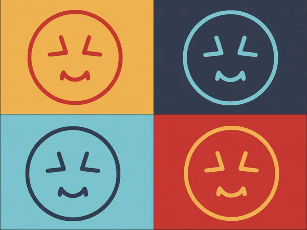 Niedliche Emoji Logo Vorlage Einfache Flache Ikone Von Niedlich Glücklich — Stockvektor