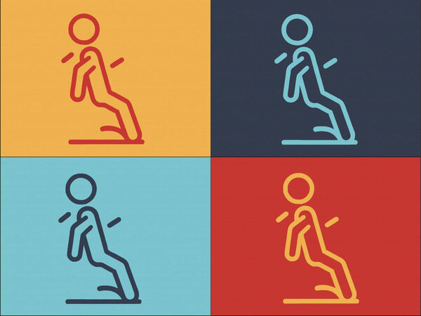 Danger Careless Template, Simple Flat Icon of Careless, Danger, Несчастный случай