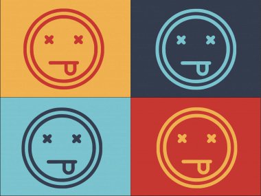 Ölü Emoji Logo Şablonu, Basit Düz Görüntü Simgesi, Ölü, Yüzü