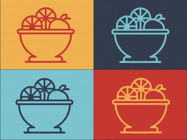 Lezzetli Meyve Salatası Logo Şablonu, Basit Düz Yiyecek Simgesi, Lezzetli, Salata