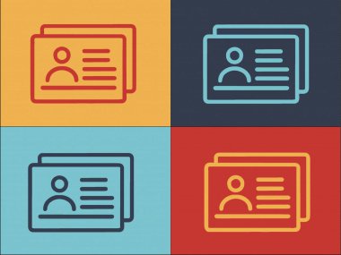 Bölüm Kimlik Kartı Logo Şablonu, Kimliğin Basit Düz Simgesi, Kimlik Tespiti, Bölüm