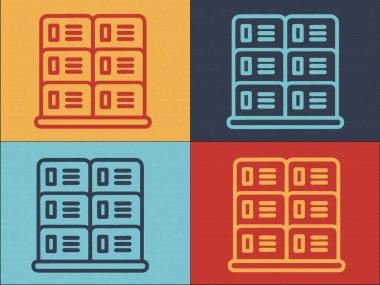 Depo Odası Logo Şablonu, Basit Düz Depo Simgesi, Mevduat Kutusu, Kutu