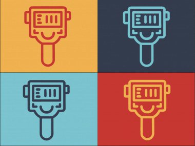 Algılama Termal Görüntüleyici Logo Şablonu, Basit Düz Algılama Simgesi, Kızılötesi, Kamera