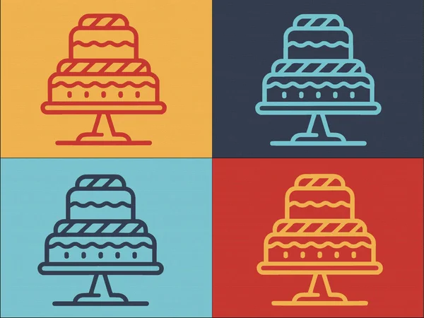 采购产品装饰奶油蛋糕标志模板 简单平面的装饰图标 — 图库矢量图片