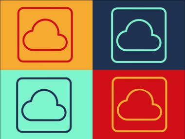 Renk arkaplanında bulut logosu simgesi izole 