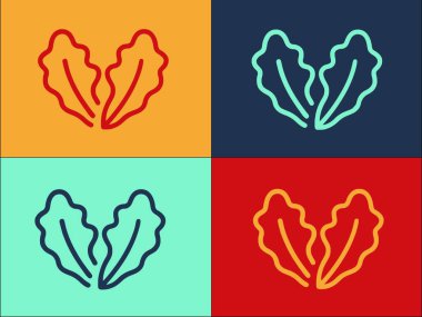 Diyet Arugula Logo Şablonu, Basit Düz Yemek Simgesi, Salata, roka