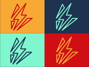 Sindirim Bolt Logo Şablonu, Basit Sürgü Düz Simgesi, Metal, Yiyecek