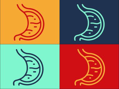 Sindirim Mide Logosu Şablonu, Mide Düz Simgesi, Sağlıklı, Sağlıklı