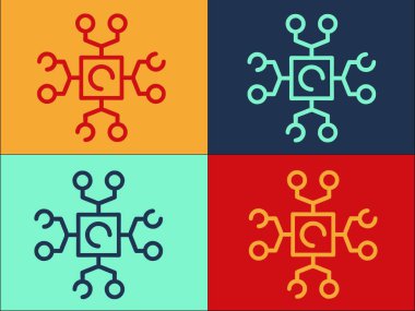 Dijital Blokzincirleme Logo Şablonu, Dijital Düz Simge, Teknoloji, Konsept