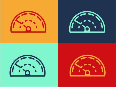 Dijital Otomobil Kontrol Paneli Logo Şablonu, Gösterge panelinin Basit Düz Simgesi, teknoloji, dijital