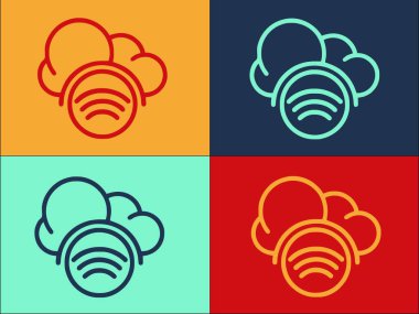 Dijital Bulut Uzaktan Erişim Logo Şablonu, Bulutun Basit Düz Simgesi, Ağ, Teknoloji