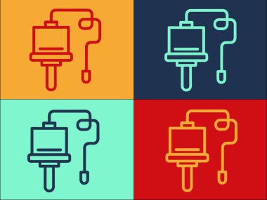 Dijital Endoskop Logo Şablonu, Basit Düz Ekipman Simgesi, Tıbbi, Endoskop