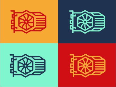 Dijital Gpu Kart Logo Şablonu, İşlemcinin Basit Düz Simgesi, teknoloji, dijital