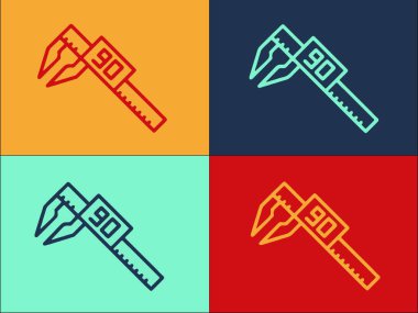 Dijital Mikrometre Görüntü Logo Şablonu, Görüntü, doğruluk ve mikrometrenin Basit Düz Simgesi