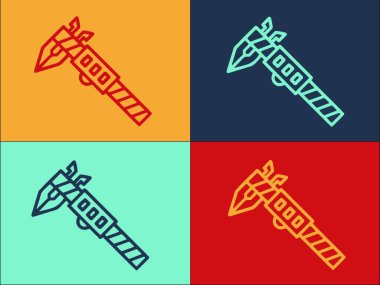 Dijital Mikrometre Mühendis Logo Şablonu, Mikrometrenin Basit Düz Simgesi, doğruluk, hassasiyet