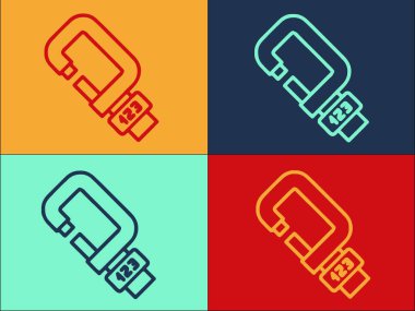 Dijital Mikrometre Laboratuar Logo Şablonu, Basit Düz Donanım Simgesi, hassasiyet, doğruluk