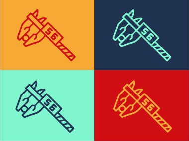 Dijital Mikrometre Hassas Logo Şablonu, Doğruluğun Basit Düz Simgesi, mikrometre, hassasiyet