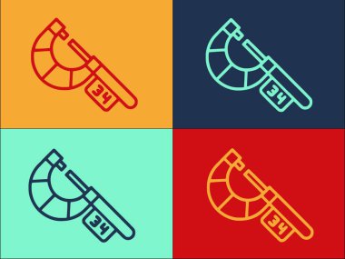 Dijital Mikrometre Hassas Logo Şablonu, Doğruluğun Basit Düz Simgesi, mikrometre, hassasiyet