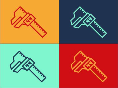 Dijital Mikrometre Cetvel Logo Şablonu, Cetvel Basit Düz Simgesi, doğruluk, mikrometre