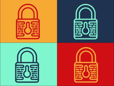 Dijital Asma Kilit Kişisel Bilgi Logosu Şablonu, Dijital, Şifre, Güvenlik Basit Düz Simgesi