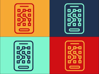Dijital Telefon Arayüzü Logo Şablonu, Dijital, Telefon, Cep Telefonu Basit Düz Simgesi