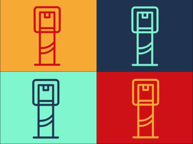 Dispenser Soğutucu Logo Şablonu, Soğutucunun Basit Düz Simgesi, su, içecek