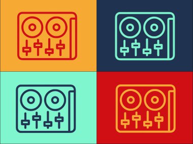 Dj Karıştırıcı Logo Şablonu, Ses, DJ, müzik Basit Düz Simgesi